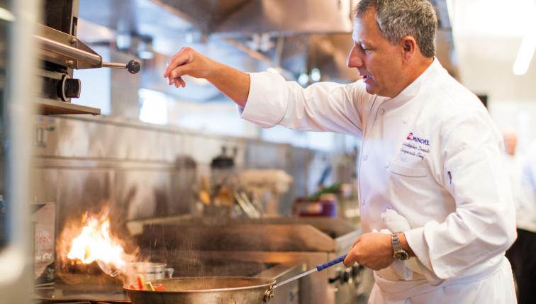 Chef Donato working in the kitchen