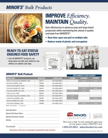 Minor's Bulk Product Brochure Cover