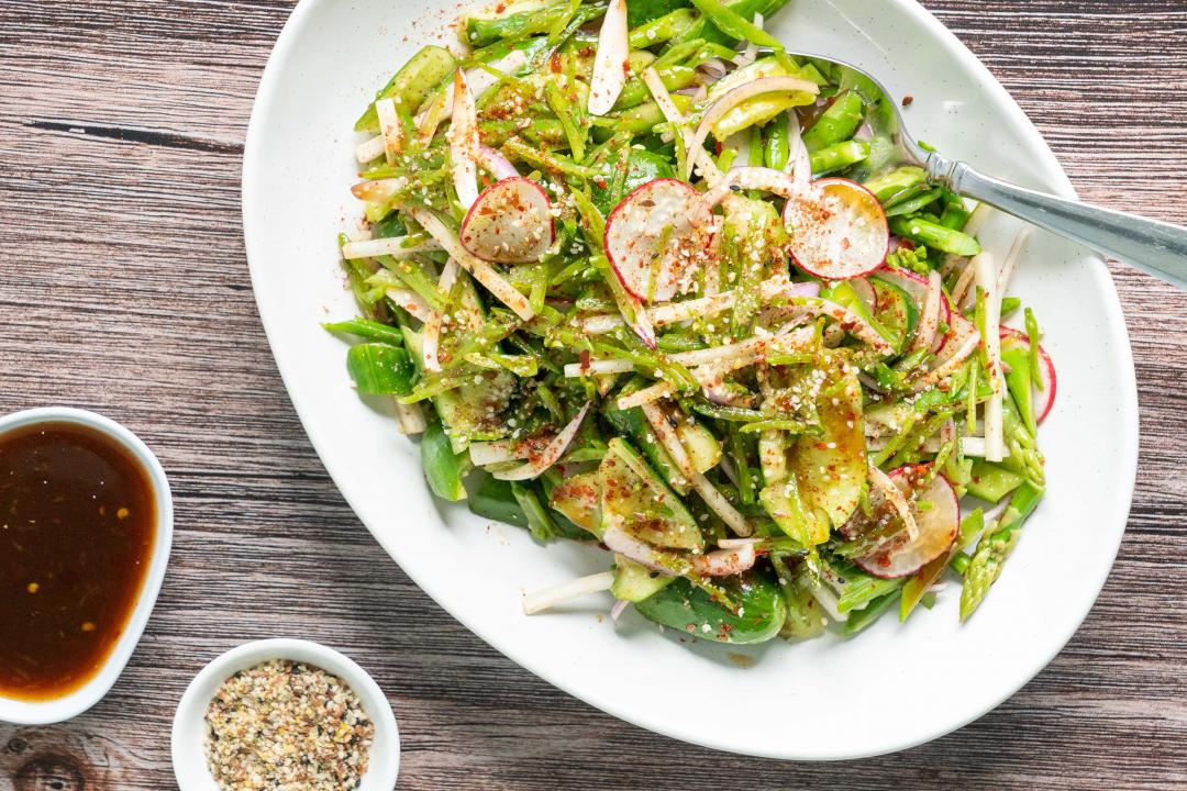 Smashed Cucumber Salad with Sweet and Spicy Plum Dressing