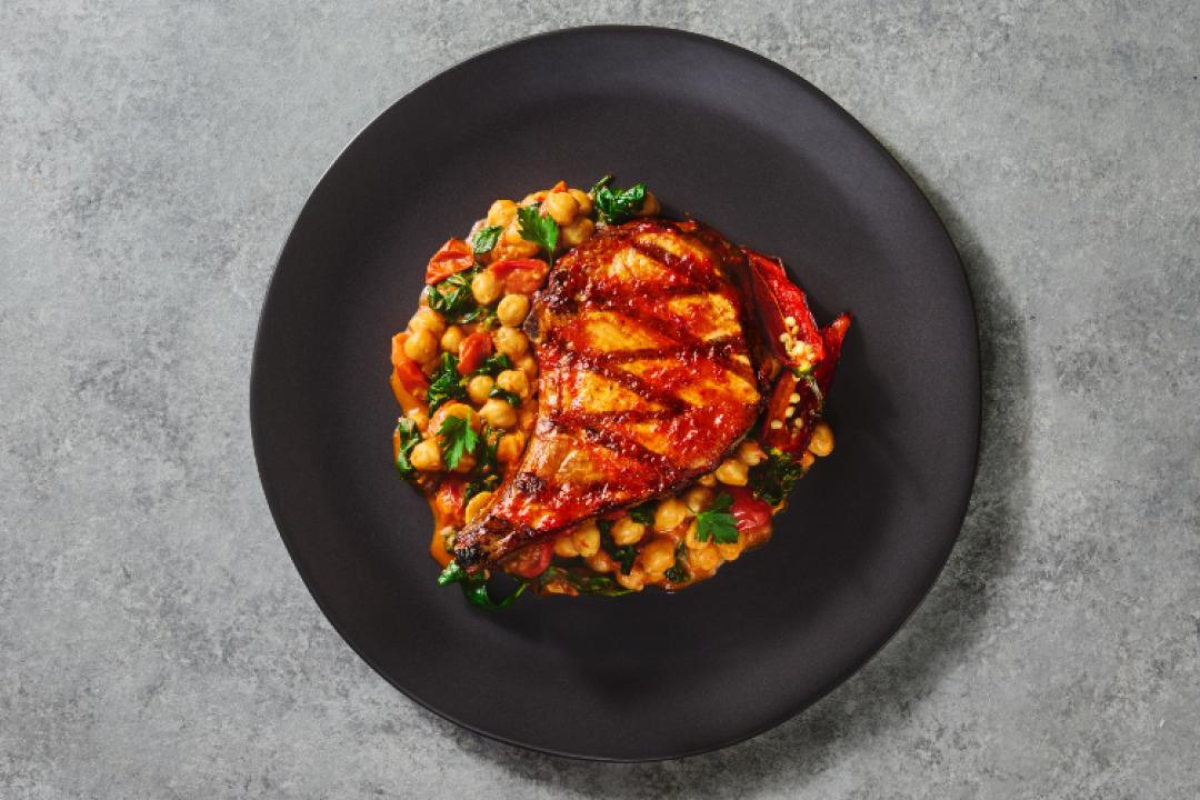 Harissa Glazed Pork Chop