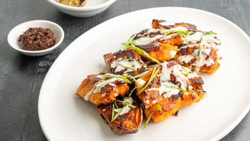 Chipotle Spiced Sweet Potatoes with Yogurt and Scallion