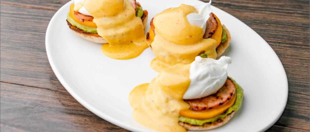 Three Latin Benedicts on a plate