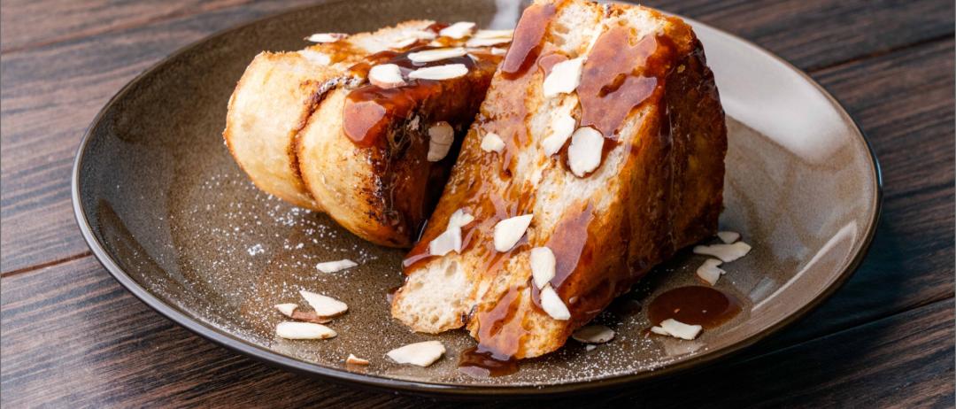 Zesty Orange drenched French Toast on a plate