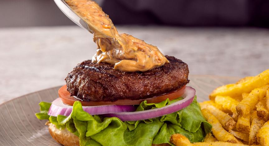 Grilled Burger with Beefy Aioli